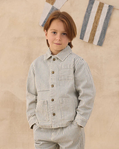 Denim Jacket | Railroad Stripe | Rylee & Cru