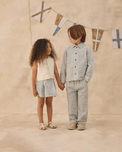 Denim Jacket | Railroad Stripe | Rylee & Cru