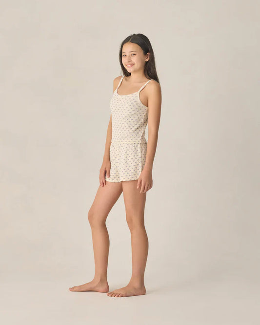 Teen Pointelle Lounge Set | Blue Ditsy | Rylee & Cru