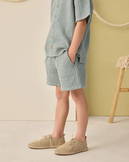 Lapel Collar Shirt | Sea Green | Rylee & Cru