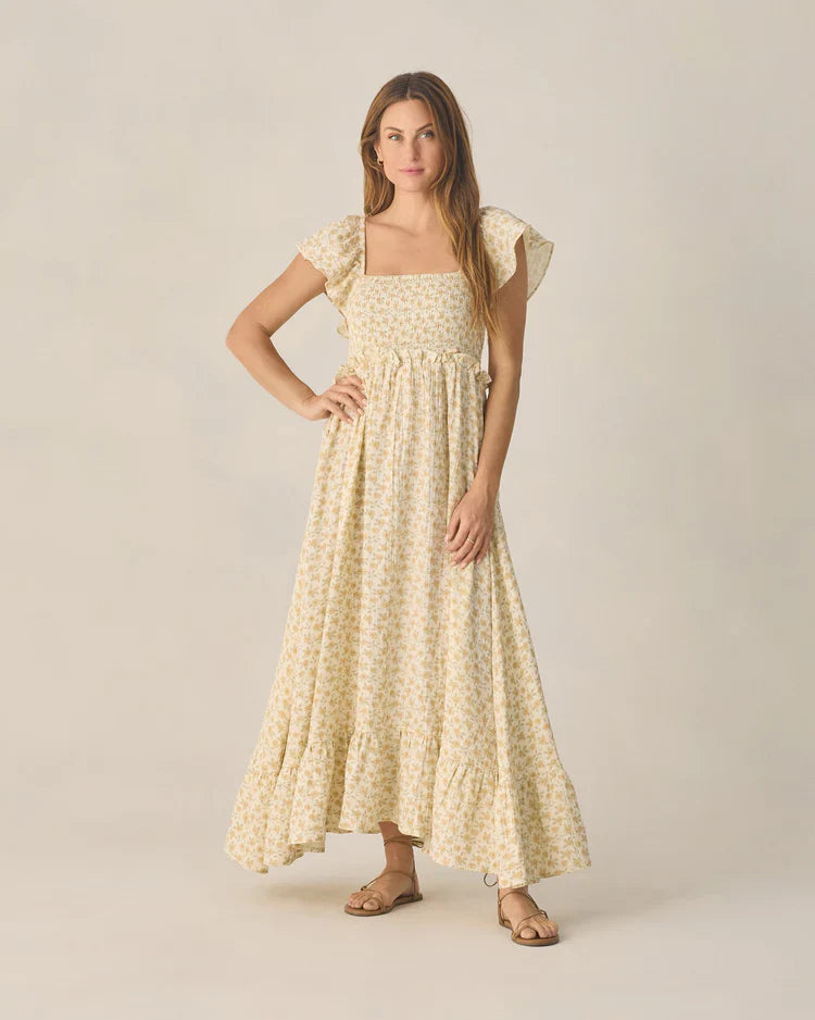 Francesca Dress | Yellow Floral | Rylee & Cru