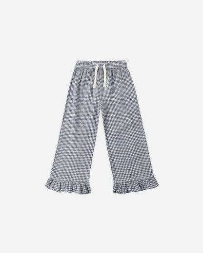 Wide Leg Pant | Marine Gingham | Rylee & Cru