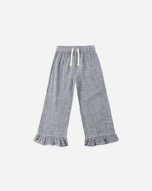 Wide Leg Pant | Marine Gingham | Rylee & Cru