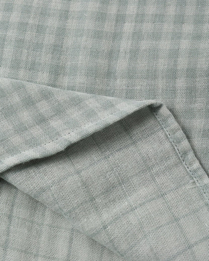 Collared Short Sleeve Shirt | Green Gingham | Rylee & Cru