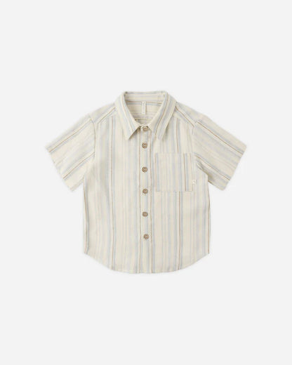 Collared Short Sleeve Shirt | Sea Stripe | Rylee & Cru
