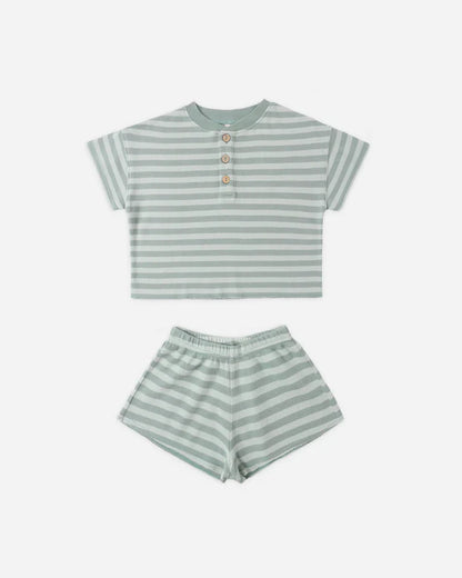 Summer Waffle Set | Sea Green Stripe | Rylee & Cru