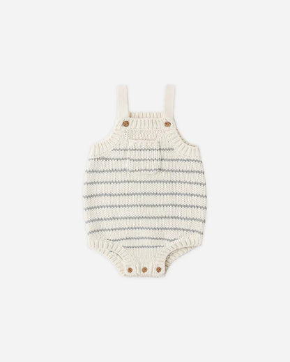 Ashton Knit Romper | Sea Green Stripe | Rylee & Cru