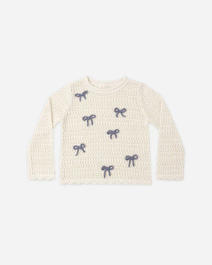 Crochet Knit Pullover | Bows | Rylee & Cru